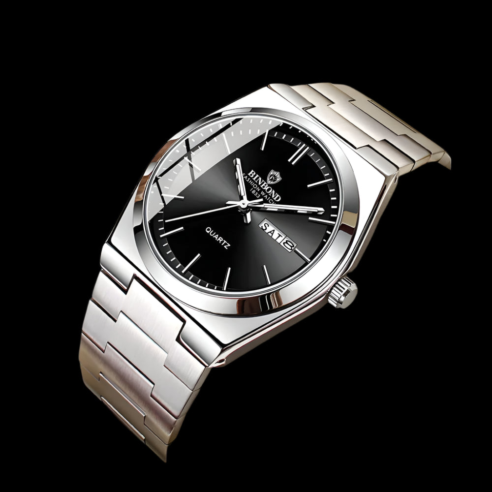 Luxury Silver Quartz Watch for Men – Casual & Business Ready