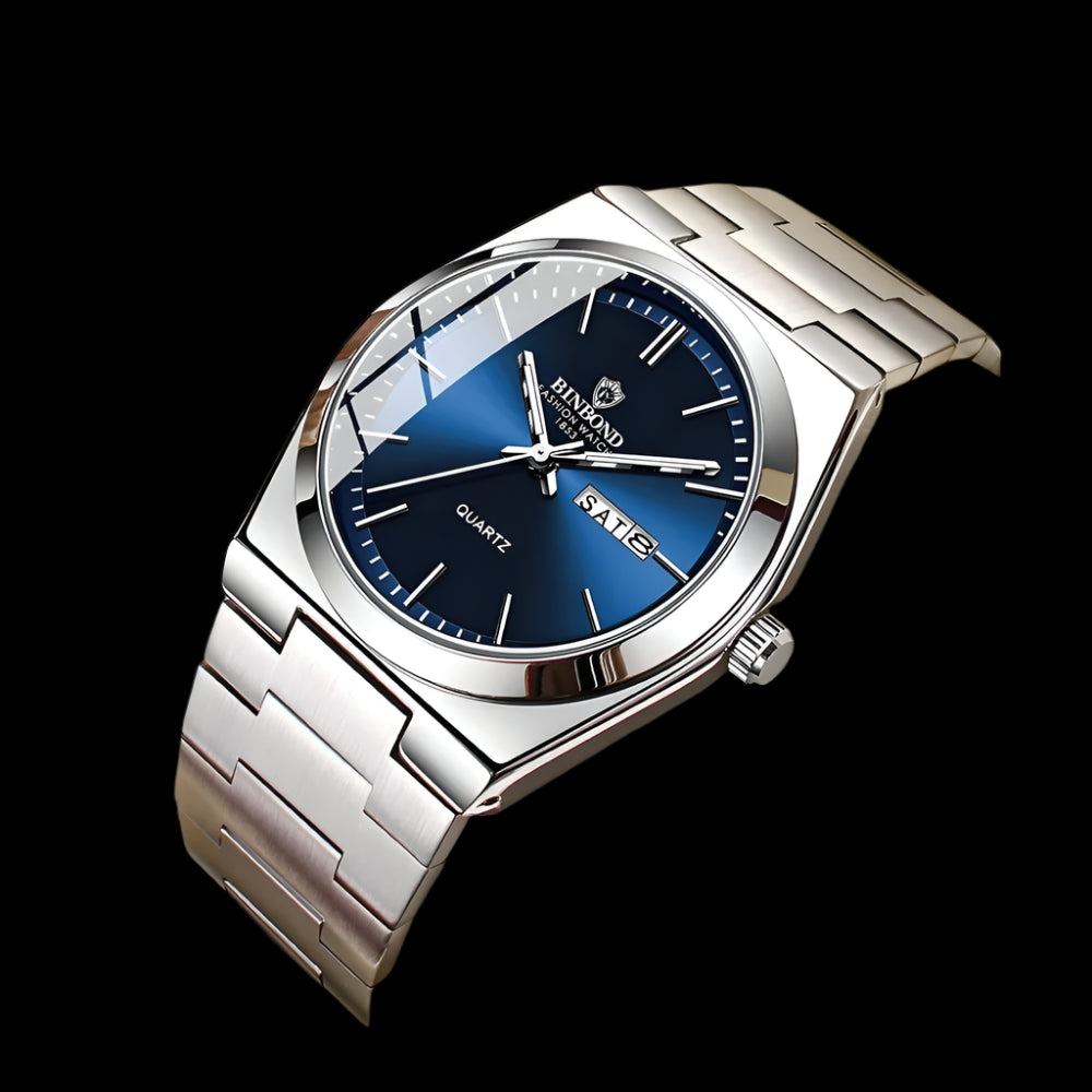 Luxury Silver Quartz Watch for Men – Casual & Business Ready