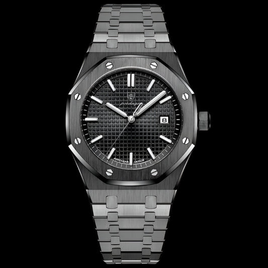 2025 POEDAGAR Luxury Square Men’s Watch – Waterproof Stainless Steel Quartz Business Watch with Luminous Date Display